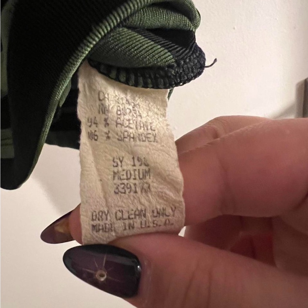 BCBGMaxAzria Black and Green Striped Tee - Picture 3 of 3